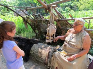Deerskin dresses, decorative and sturdy shoulder bags, colorful beaded necklaces and bracelets, and soft moccasins
